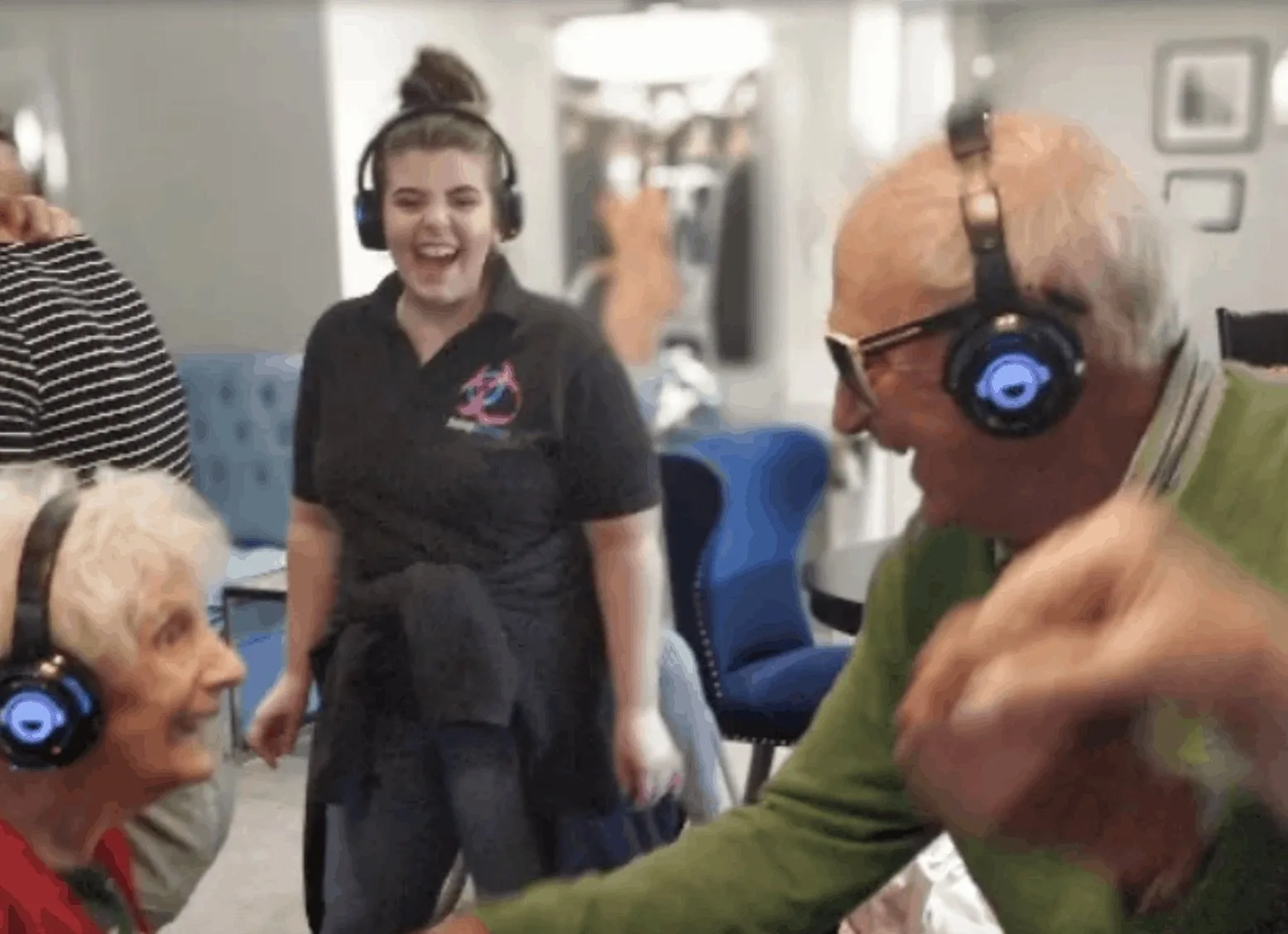 Aura Care Living at King’s Lodge Held a Silent Disco for the Residents to Celebrate Silver Sunday