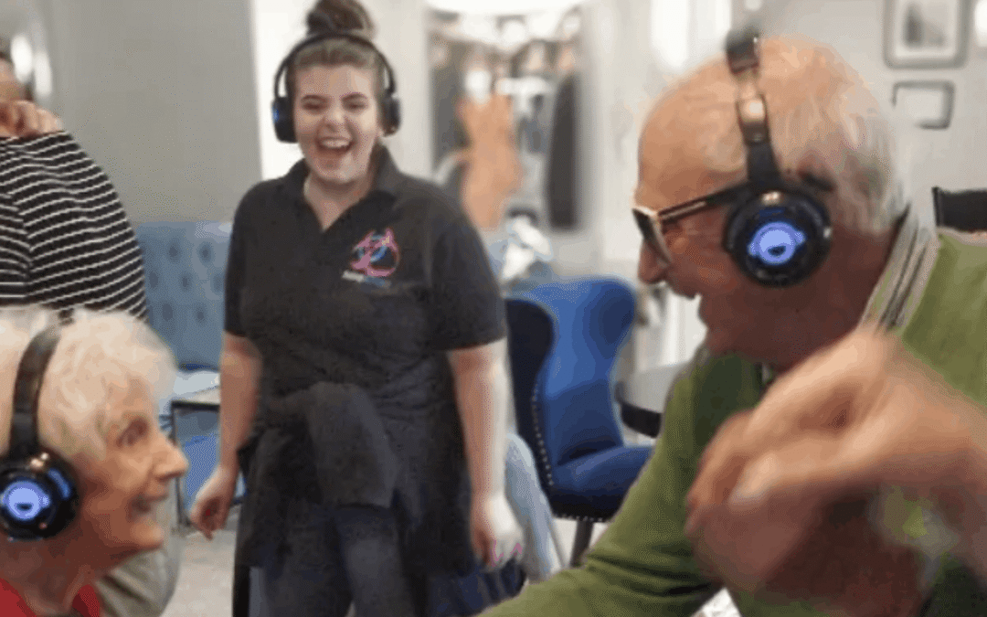 Aura Care Living at King’s Lodge Held a Silent Disco for the Residents to Celebrate Silver Sunday